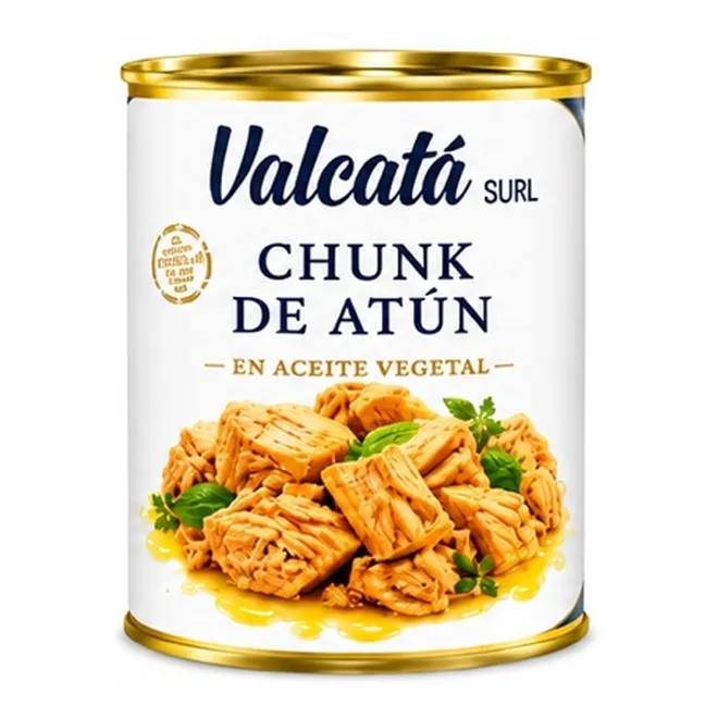 Trozo de atún en aceite vegetal, 400 g, Valcatá