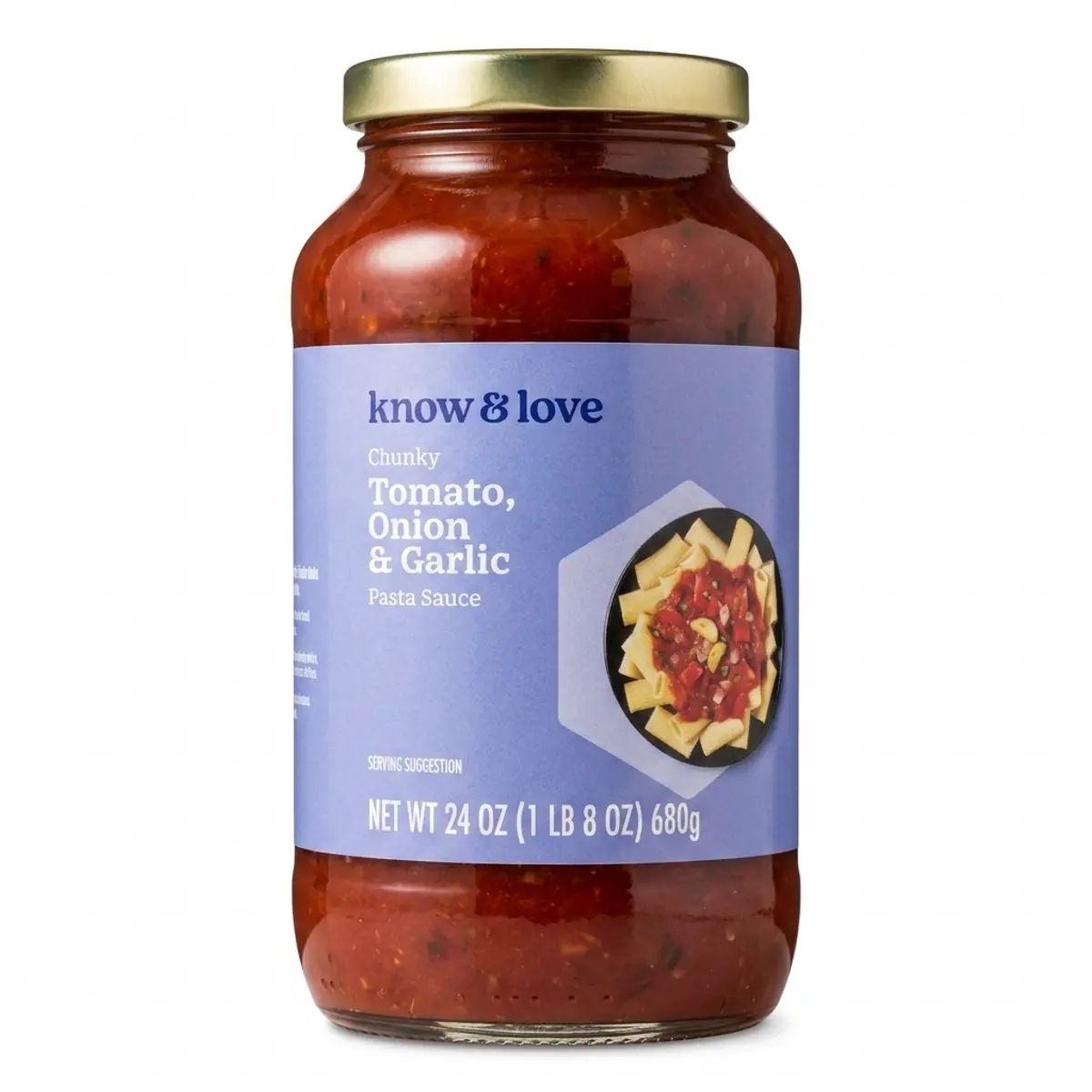 Salsa para pastas tomate, ajo y cebolla, 680 g, K&L