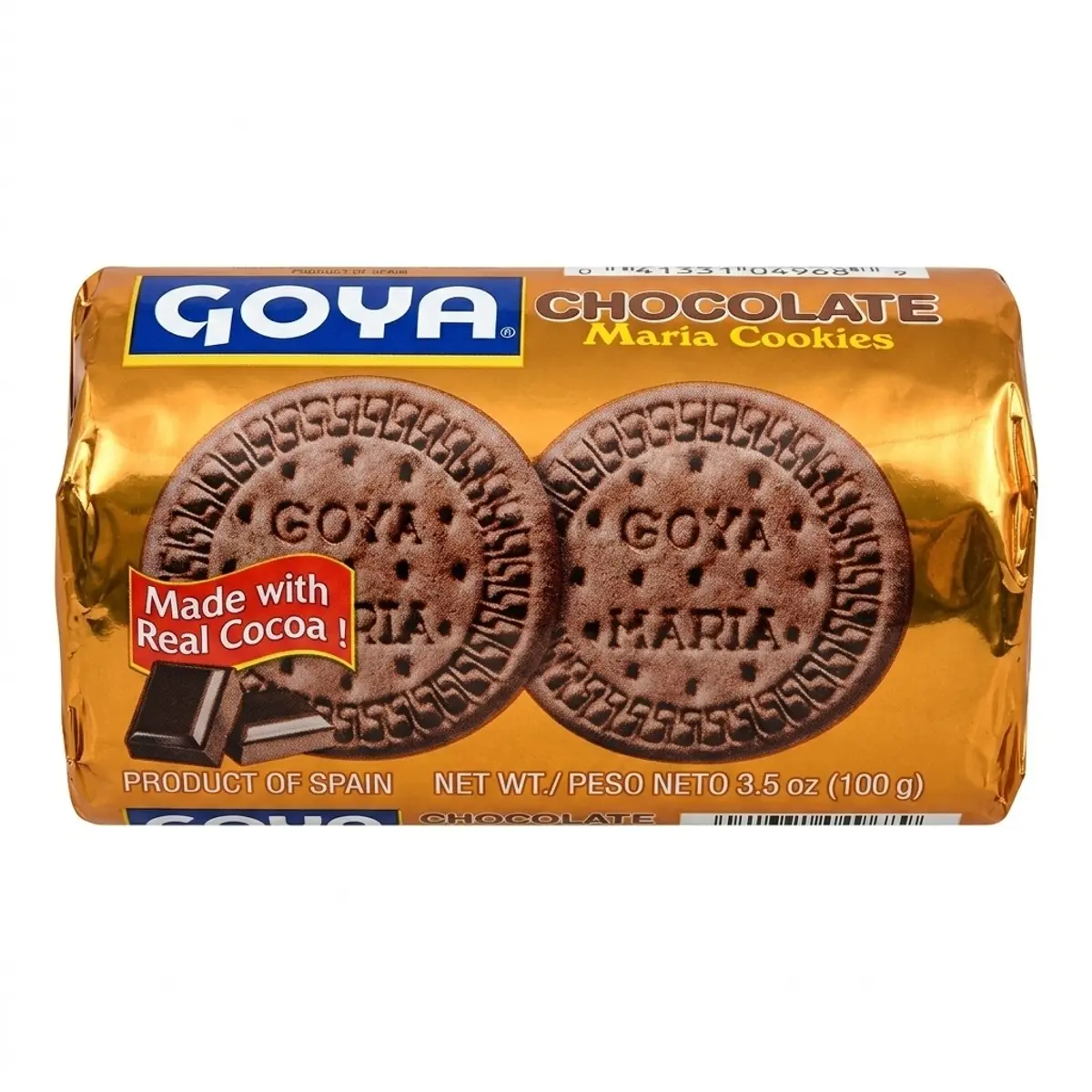 Galleta María de chocolate, 100 g, Goya
