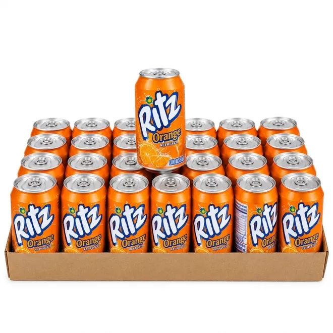 Caja de refresco de naranja (24 x 350 ml) Ritz