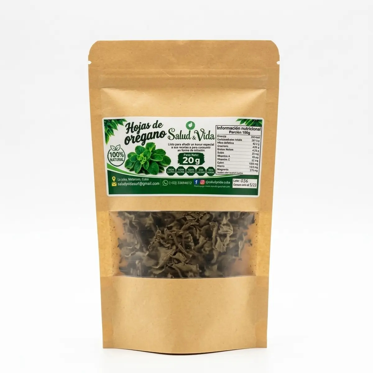 Hoja de orégano, 20 g, Salud y Vida