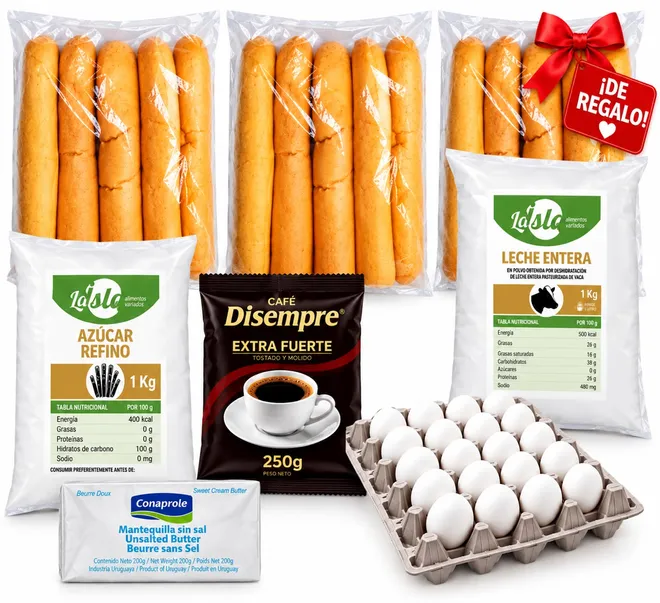 Combo desayuno familiar + bolsa de pan de regalo