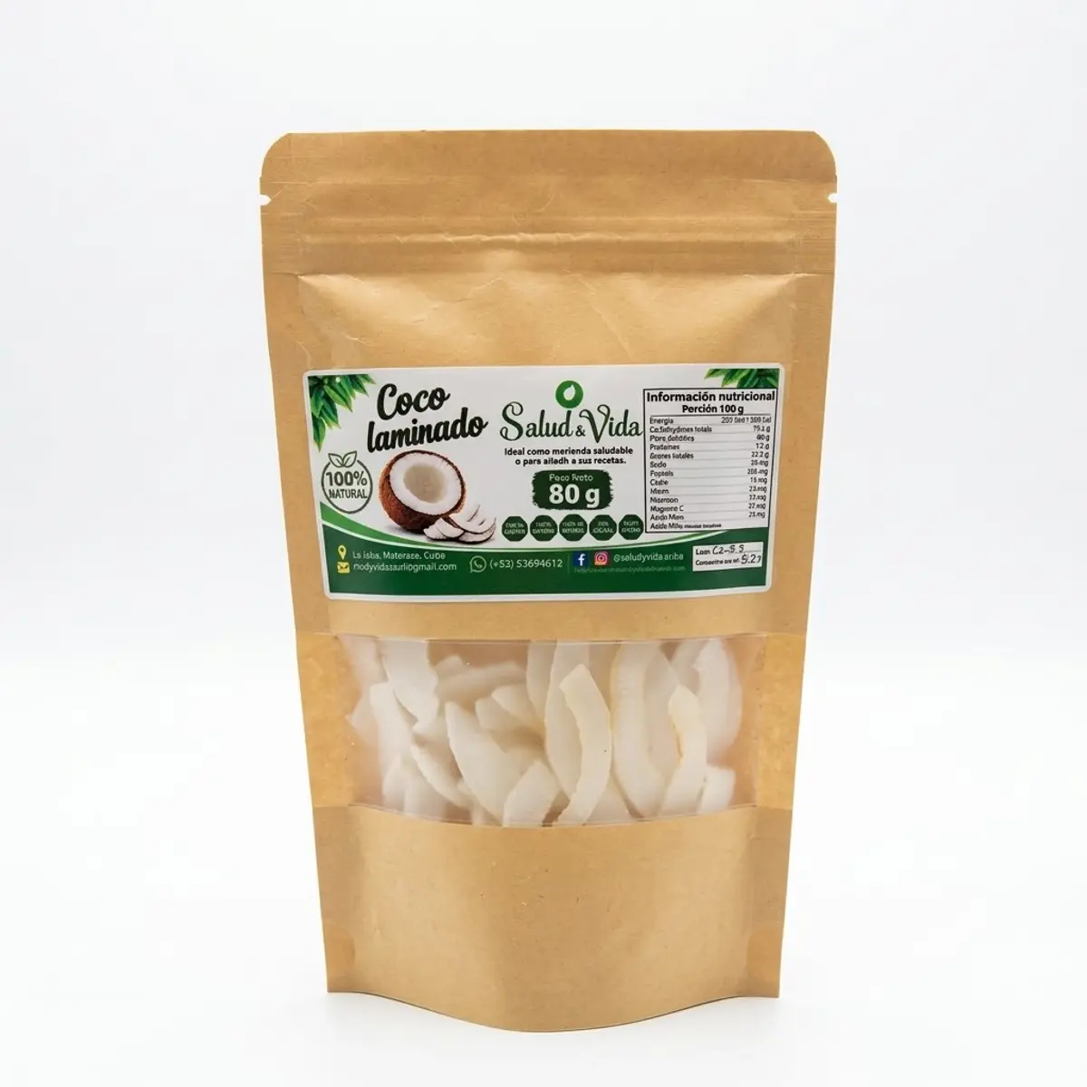 Coco laminado, 80 g, Salud y Vida