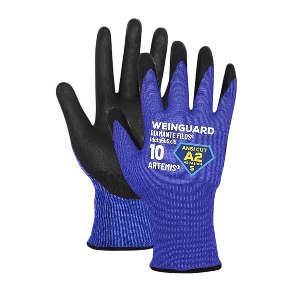 Guantes de trabajo azul recubierto de Nitrilo corte A2