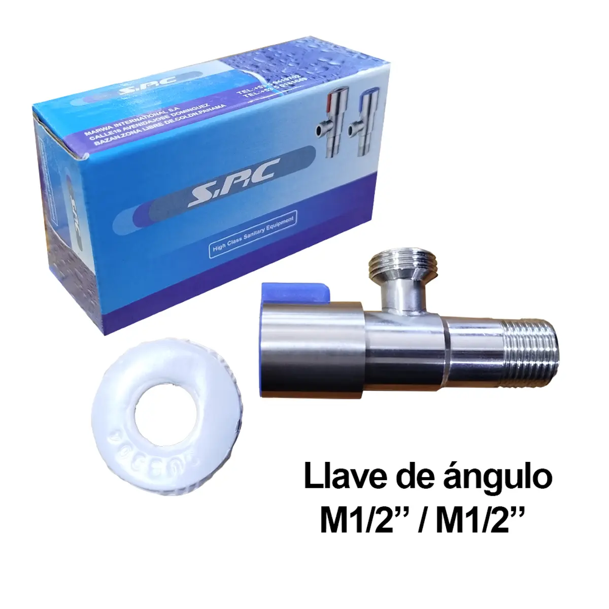 Llave de ángulo cromada (M1/2" - M1/2") SPC