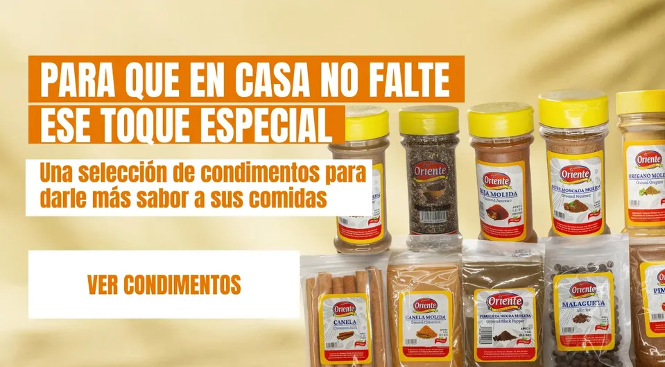 Condimentos oriente a la venta en Tuabia