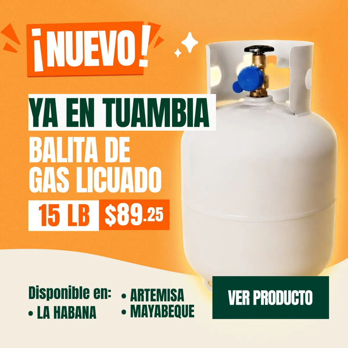 Balita de gas licuado importado en venta en Tuambia