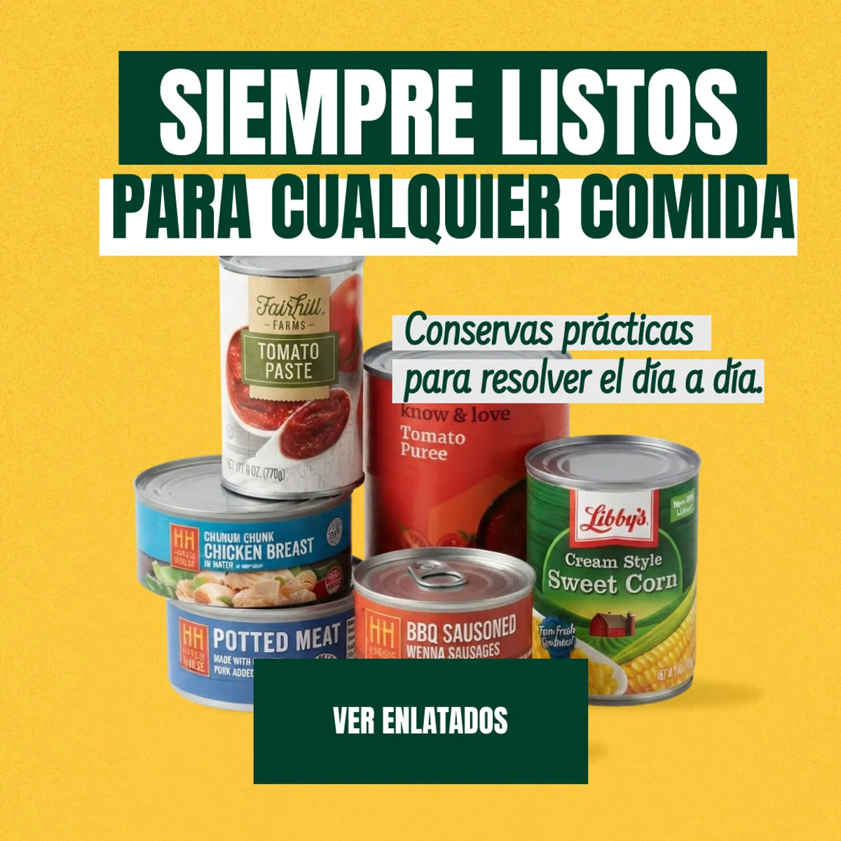 Alimentos de fácil conservación: enlatados y conservas