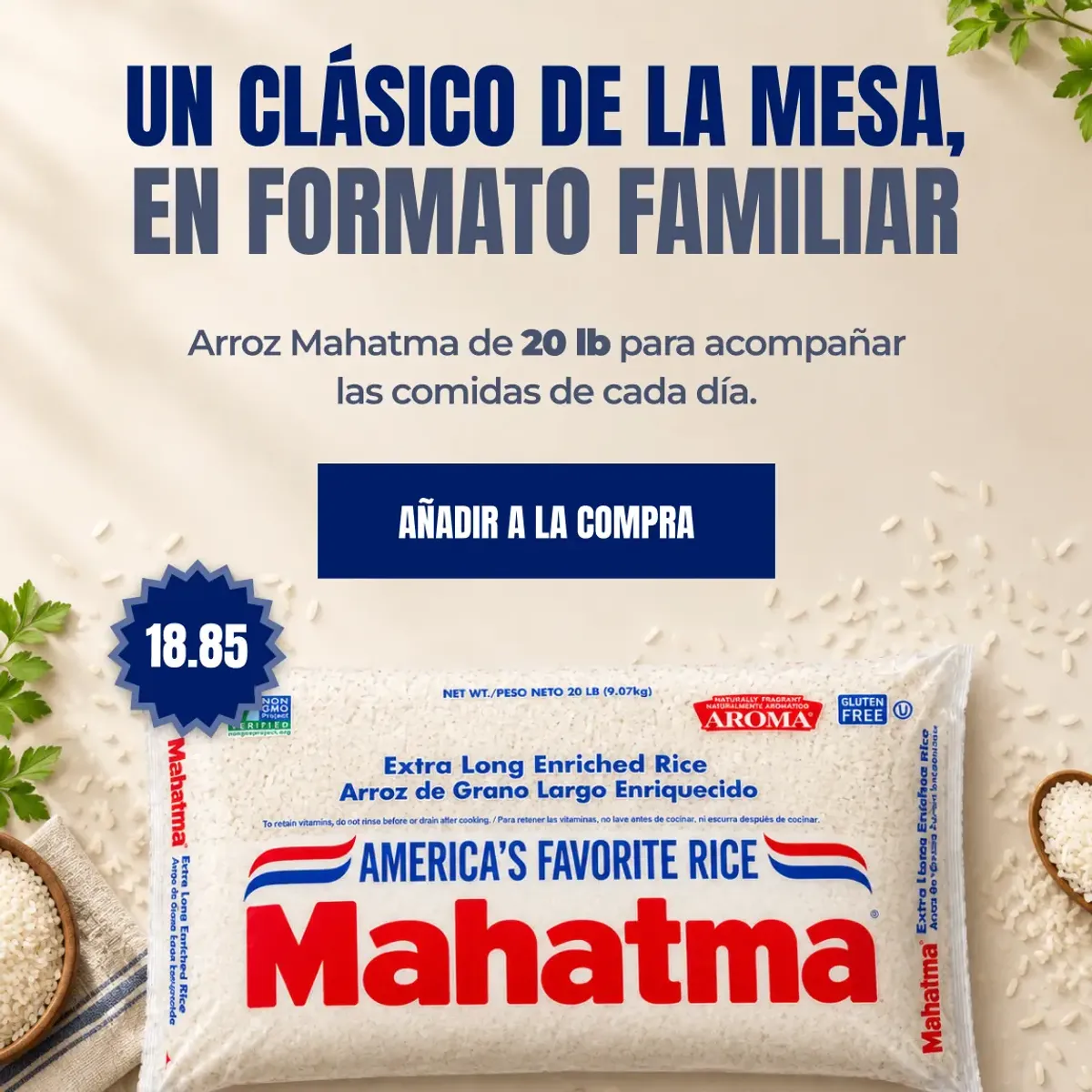 Arroz blanco Mahatma en venta en Tuambia