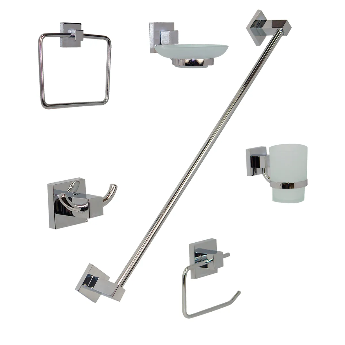 Juego de accesorios para empotrar acabado cromado