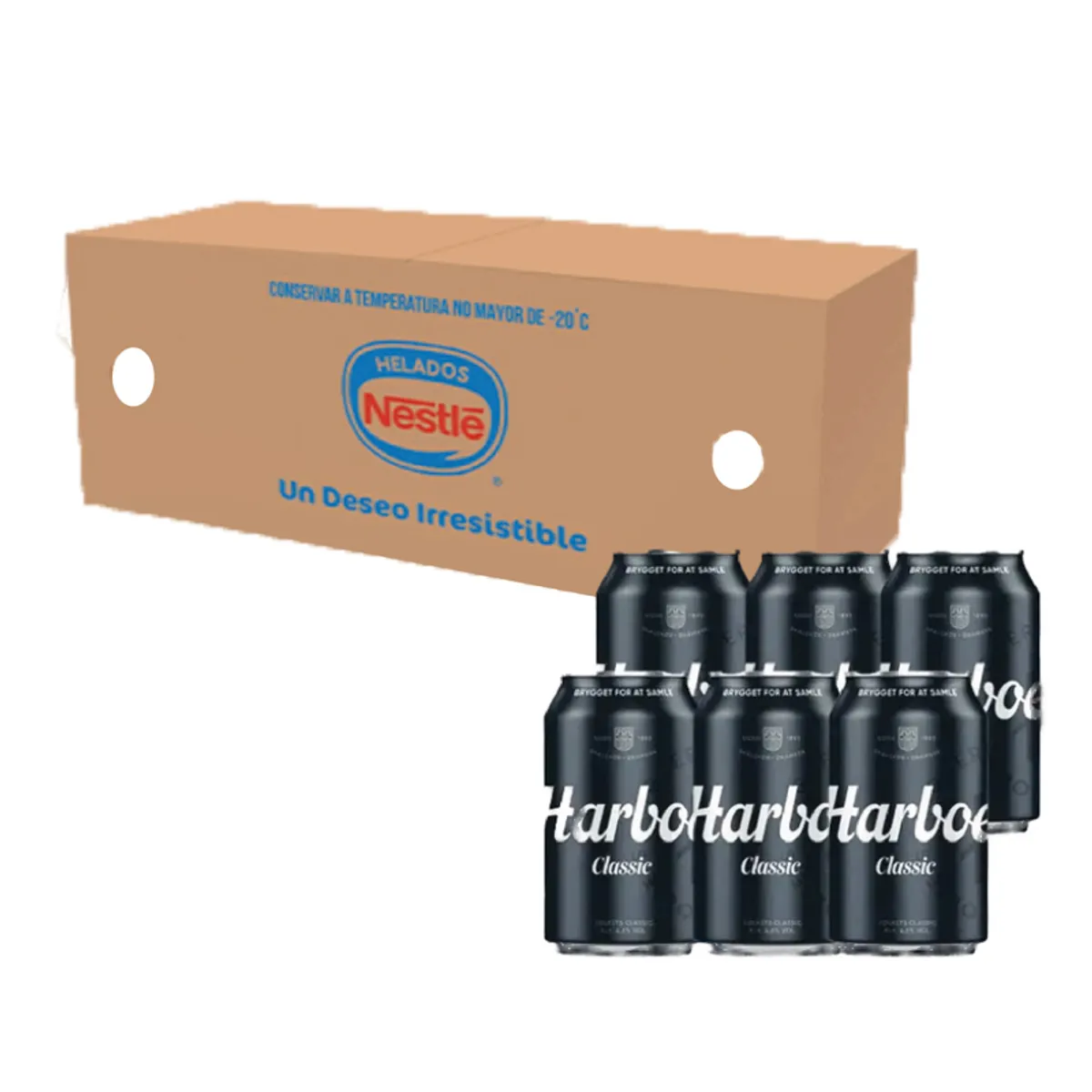 Helado Nestlé 4.5 L "Línea Azul" + 6 cervezas  