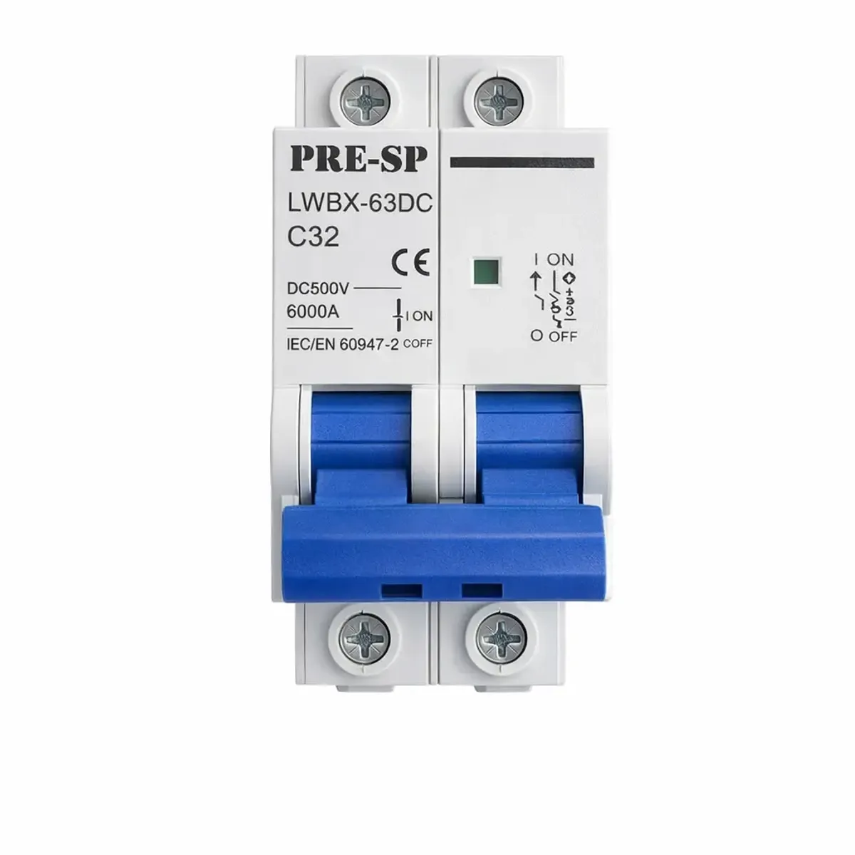 Breaker de 2 polos de corriente directa (DC) de 32 Ah, PRE-SP