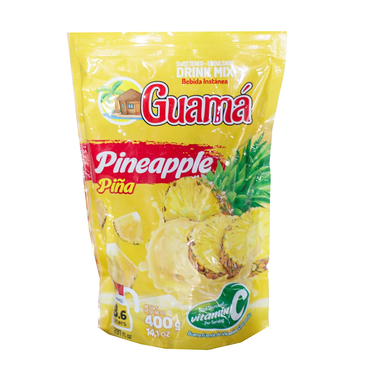 Refresco instantáneo de piña, 400 g, Guamá
