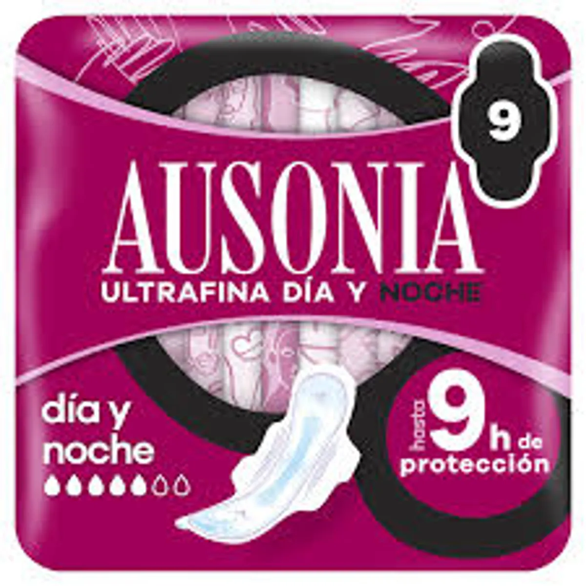 Compresa con alas de noche, 9 u, Ausonia