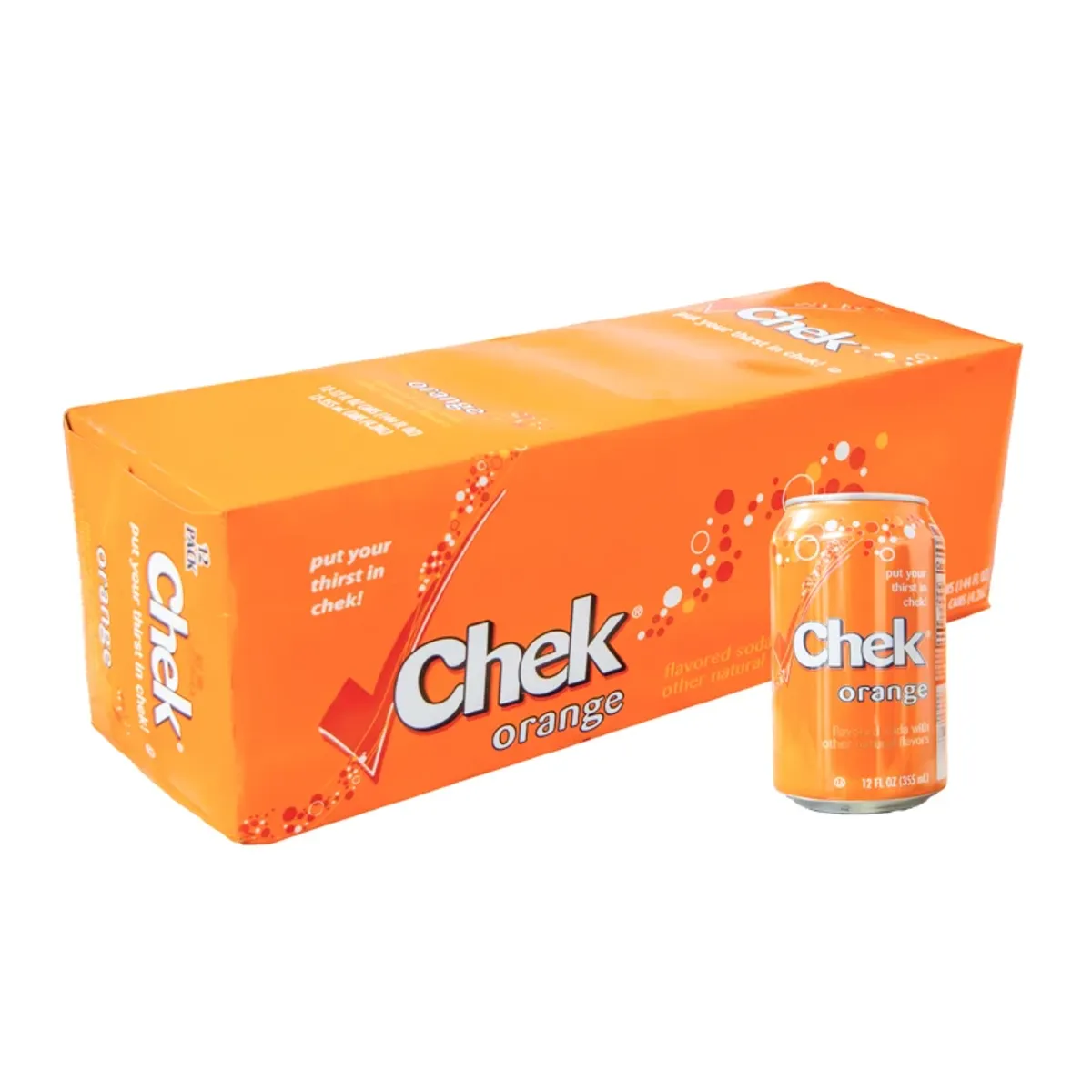 Caja de refresco sabor naranja, Chek (12 x 355 ml)