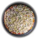 Pizza con atún y cebolla