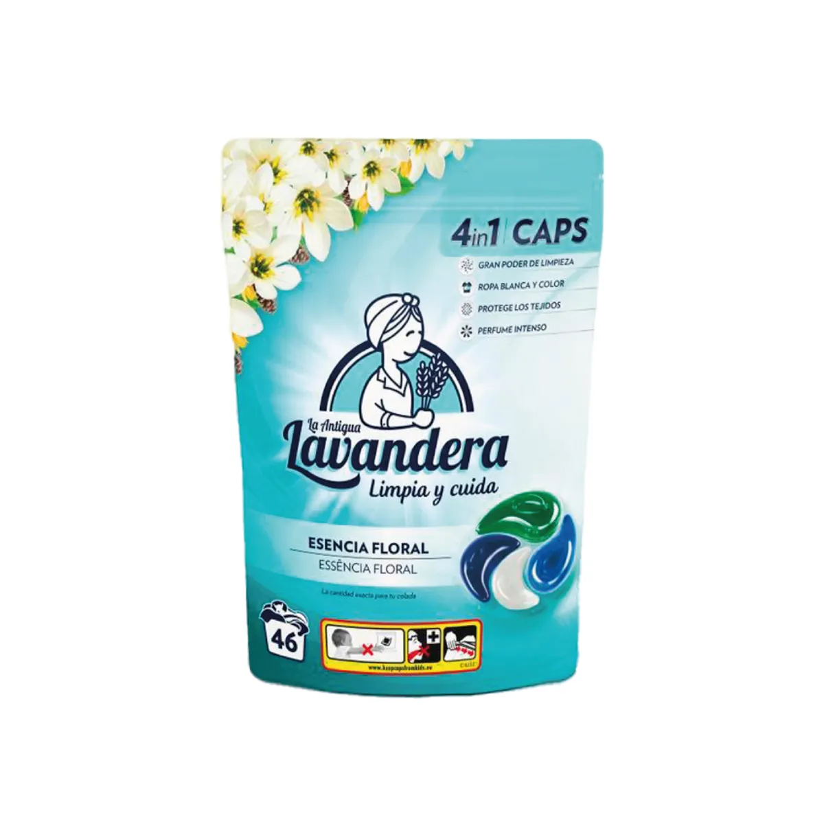 Detergente en cápsulas, 4 en 1, esencia floral