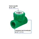 Tee hembra de PPR de 1/2" con inserto metálico y termofusión, Foset