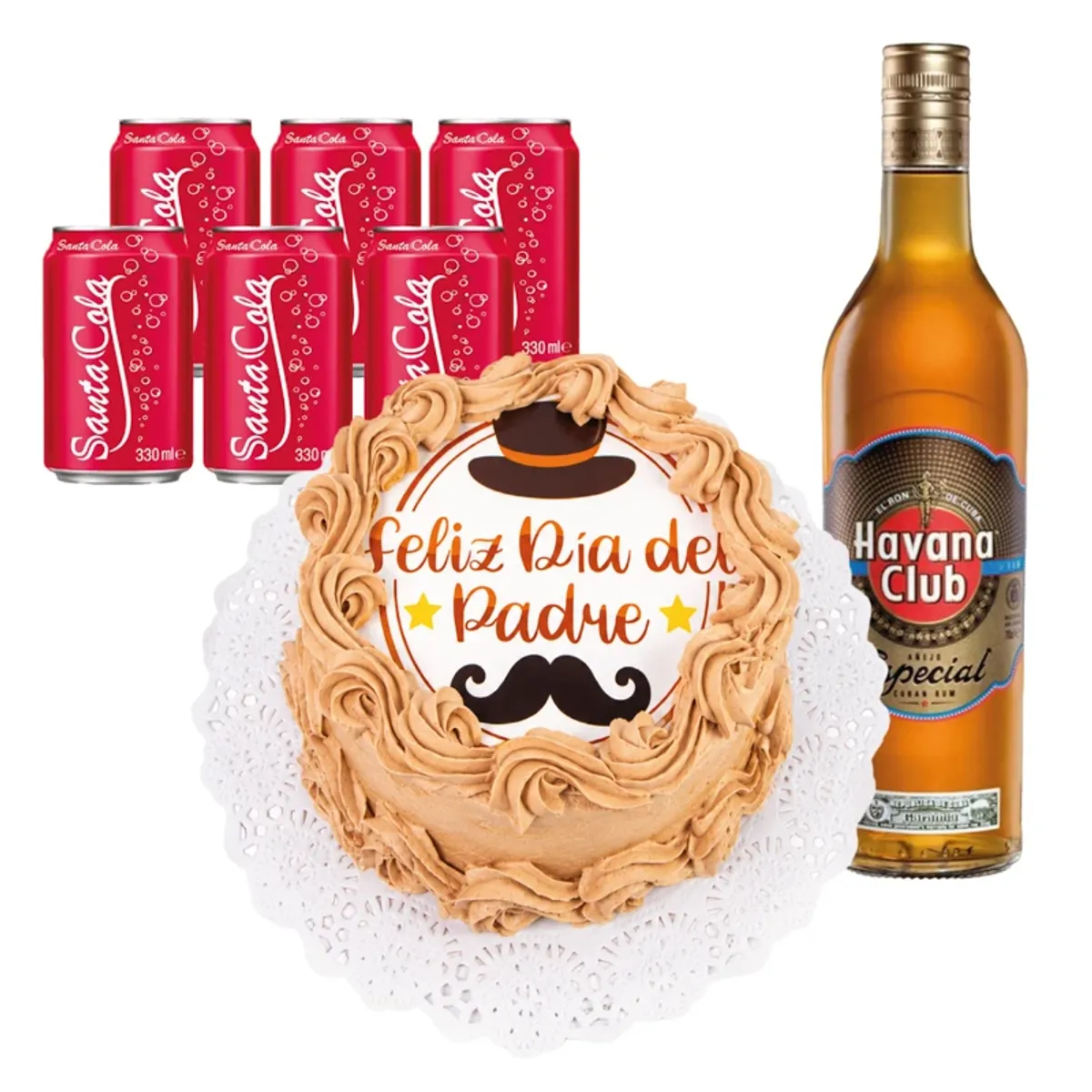 Ron, cake y refresco para Papá