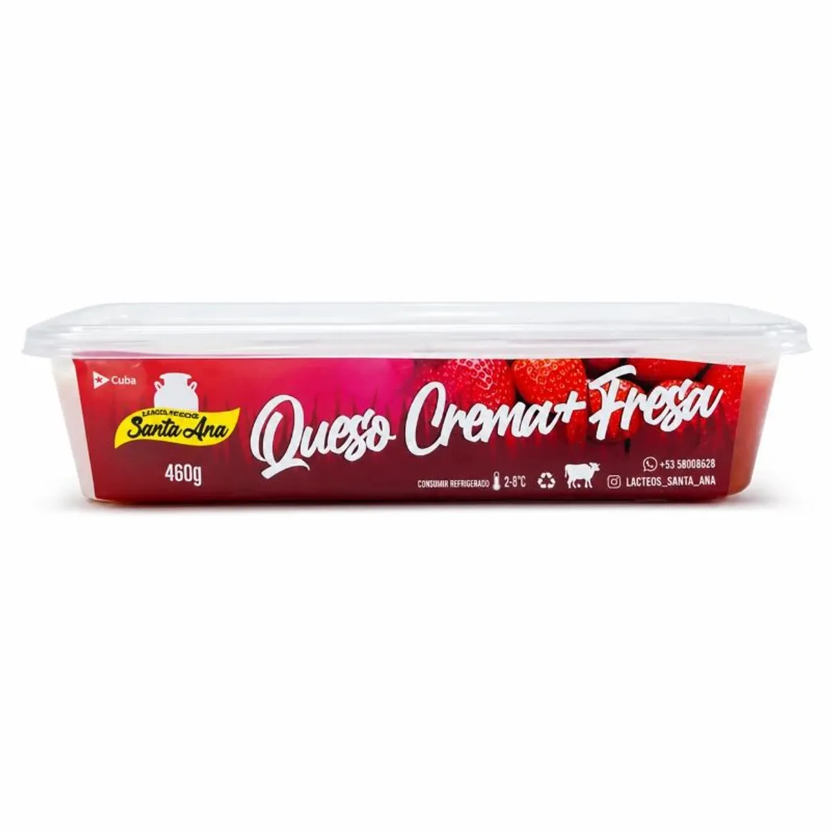 Queso crema con fresa, 460 g, Santa Ana