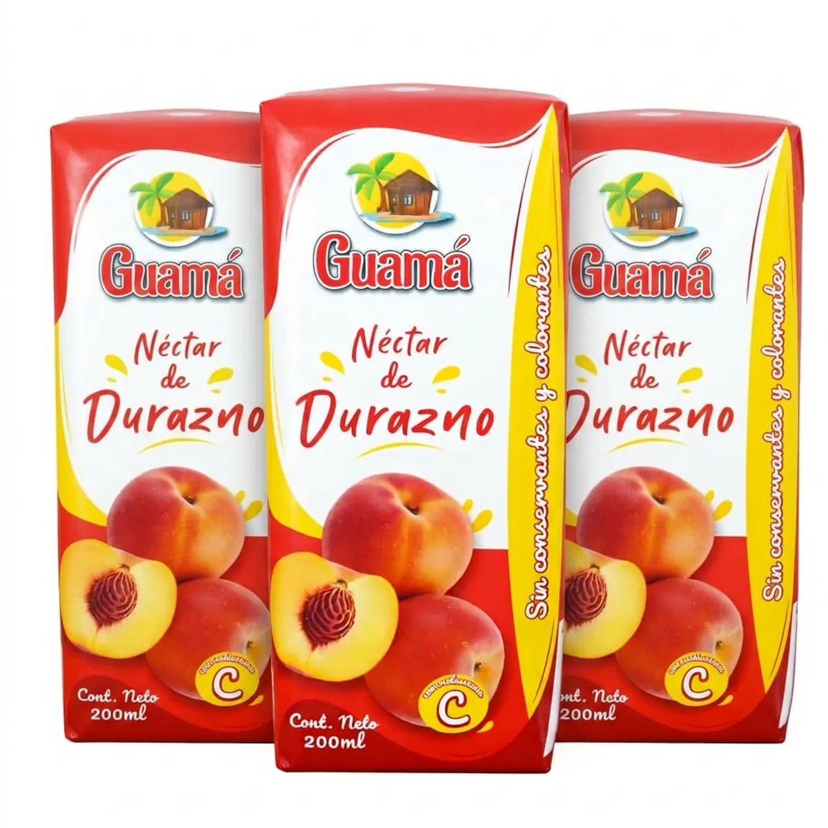 Pack de jugo de durazno (3 x 200 ml) Guamá