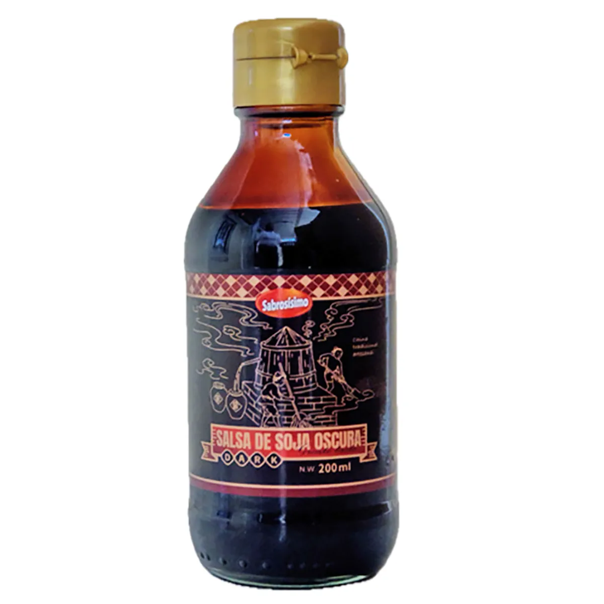 Salsa de soja oscura, 200 ml, Sabrosisimo