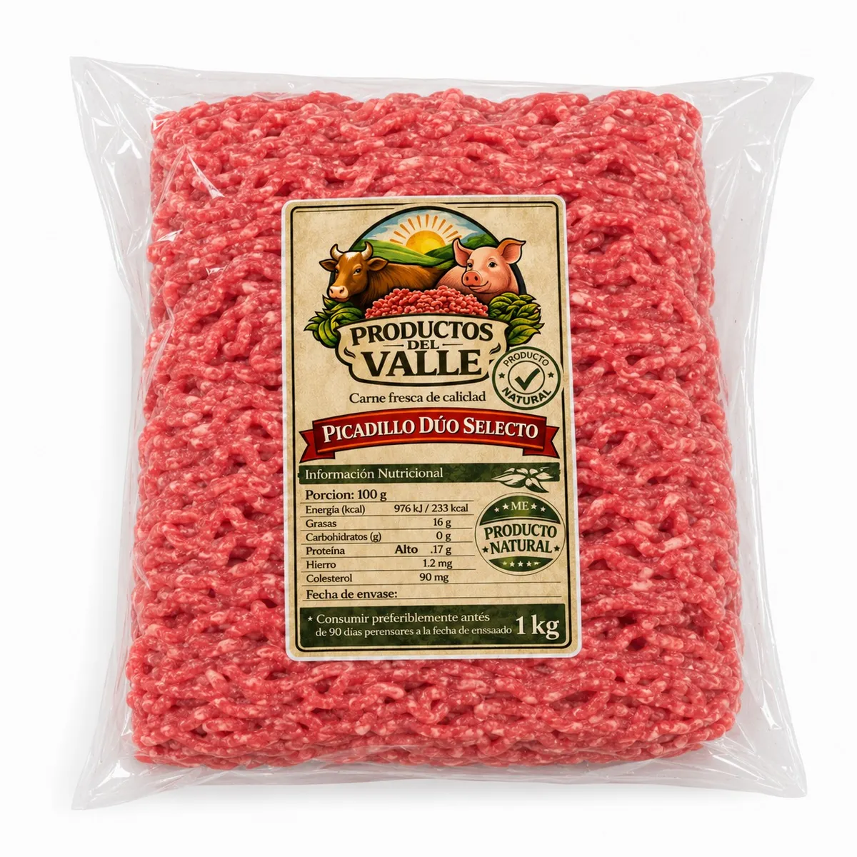 Picadillo de res de primera, 1 kg, Productos del Valle