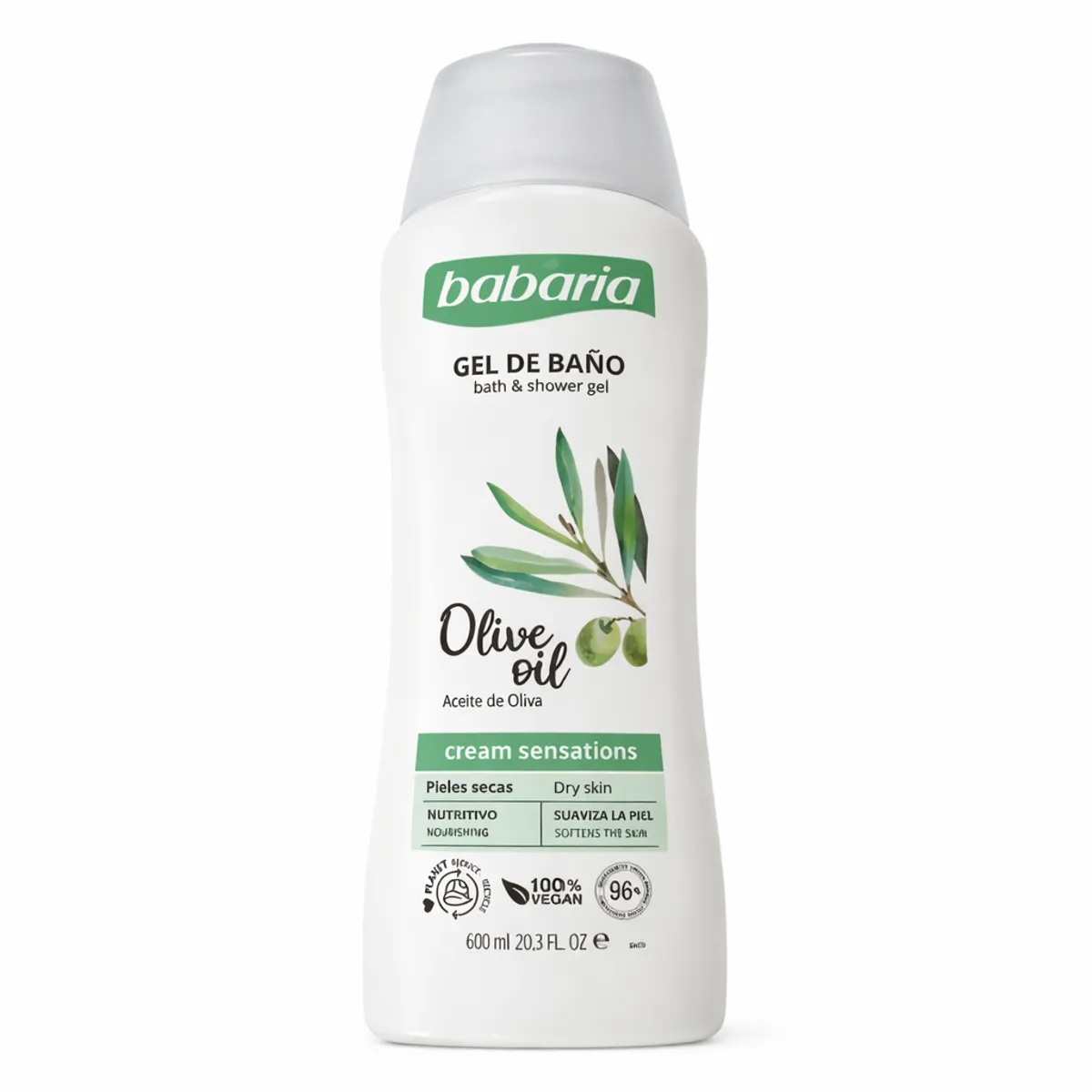 Gel de baño con aceite de oliva, 600 ml, Babaria