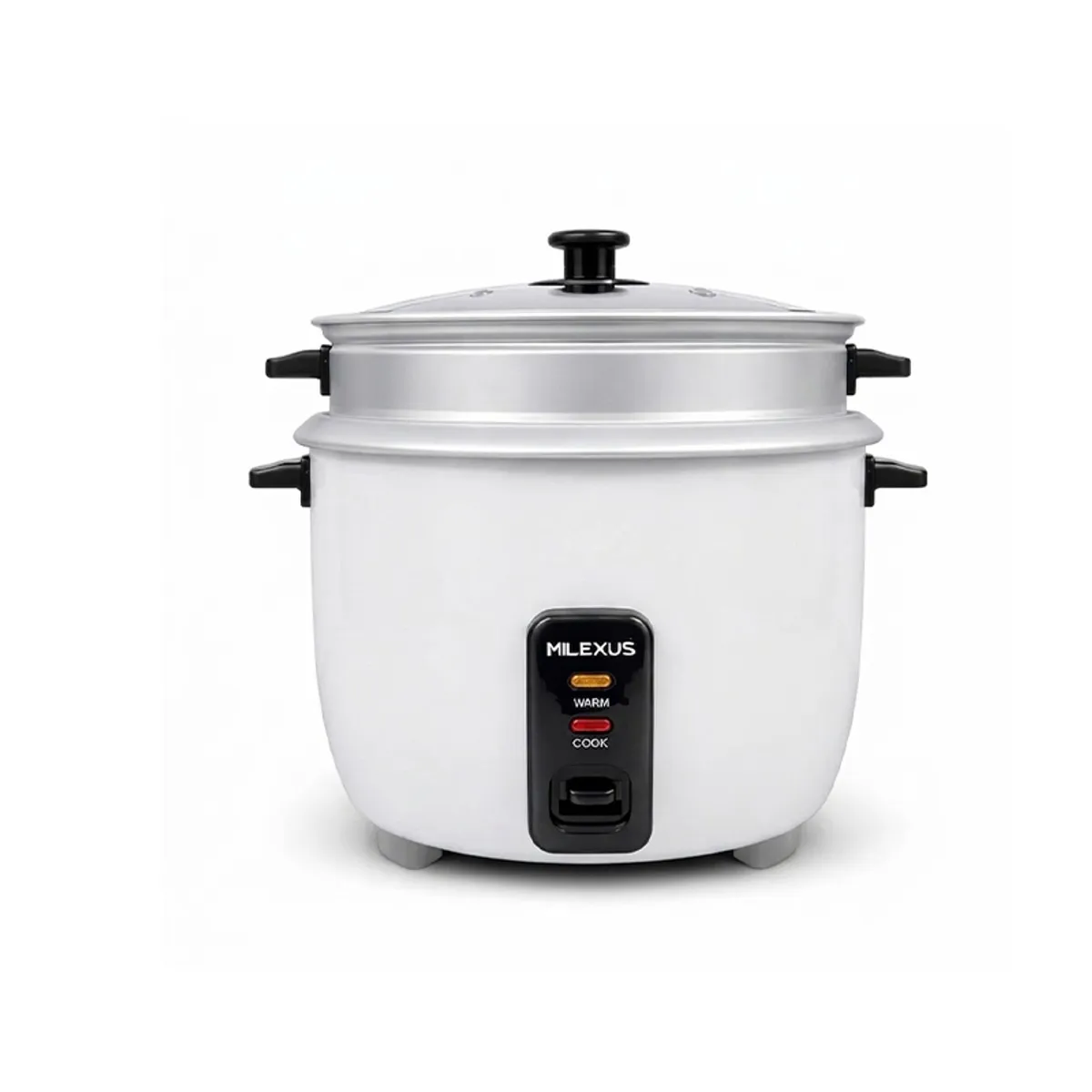 Olla arrocera con vaporera color blanco, 2.2 L, Milexus