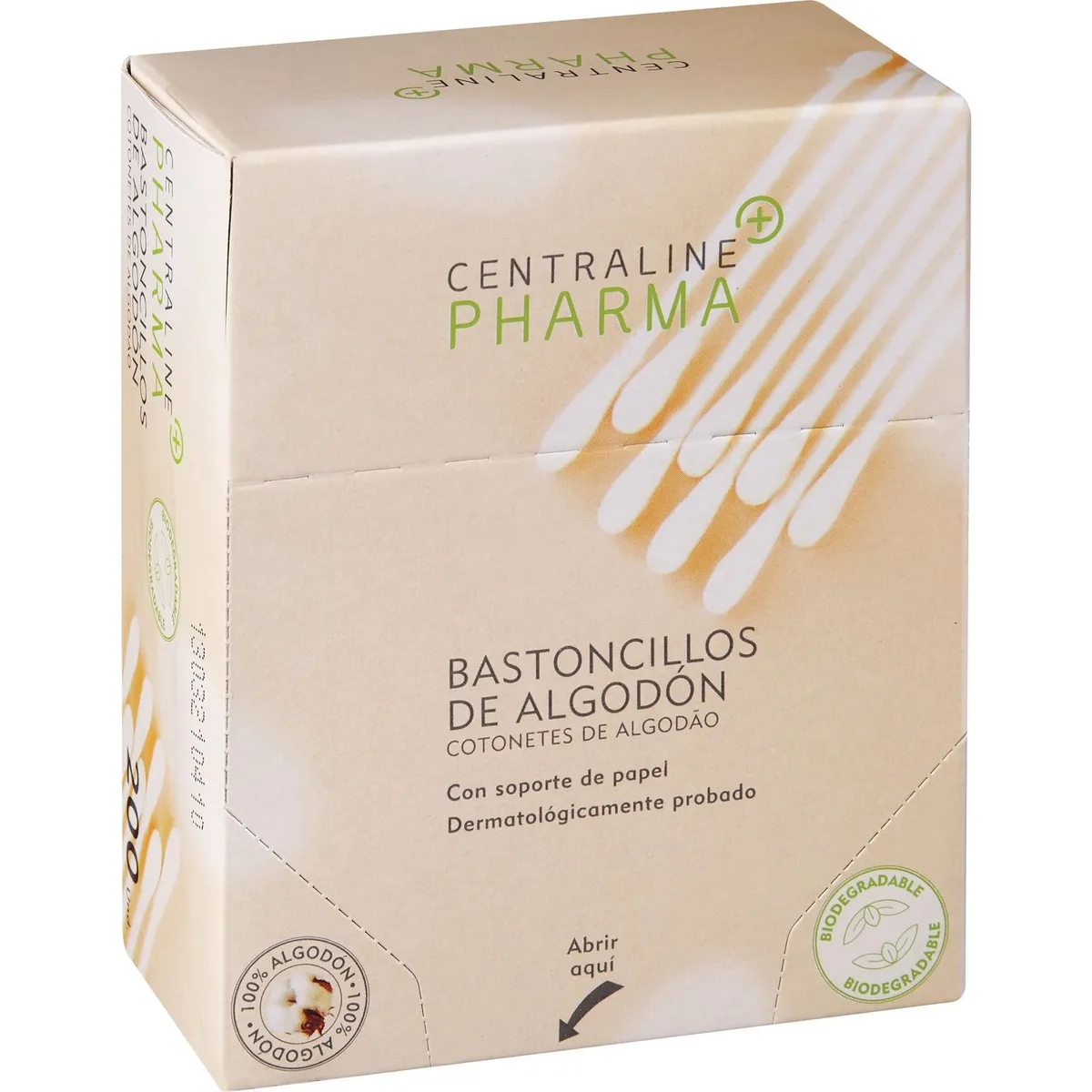 Bastoncillo de algodón, 200 u, Centraline