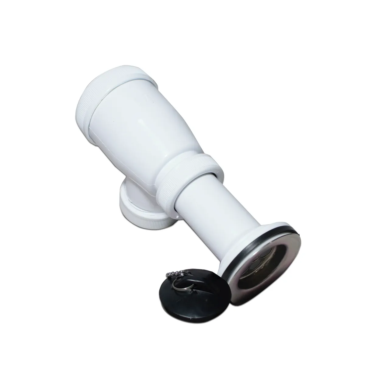Sifón de botella para lavamano, diámetro 32 mm, con válvula de desagüe cromada