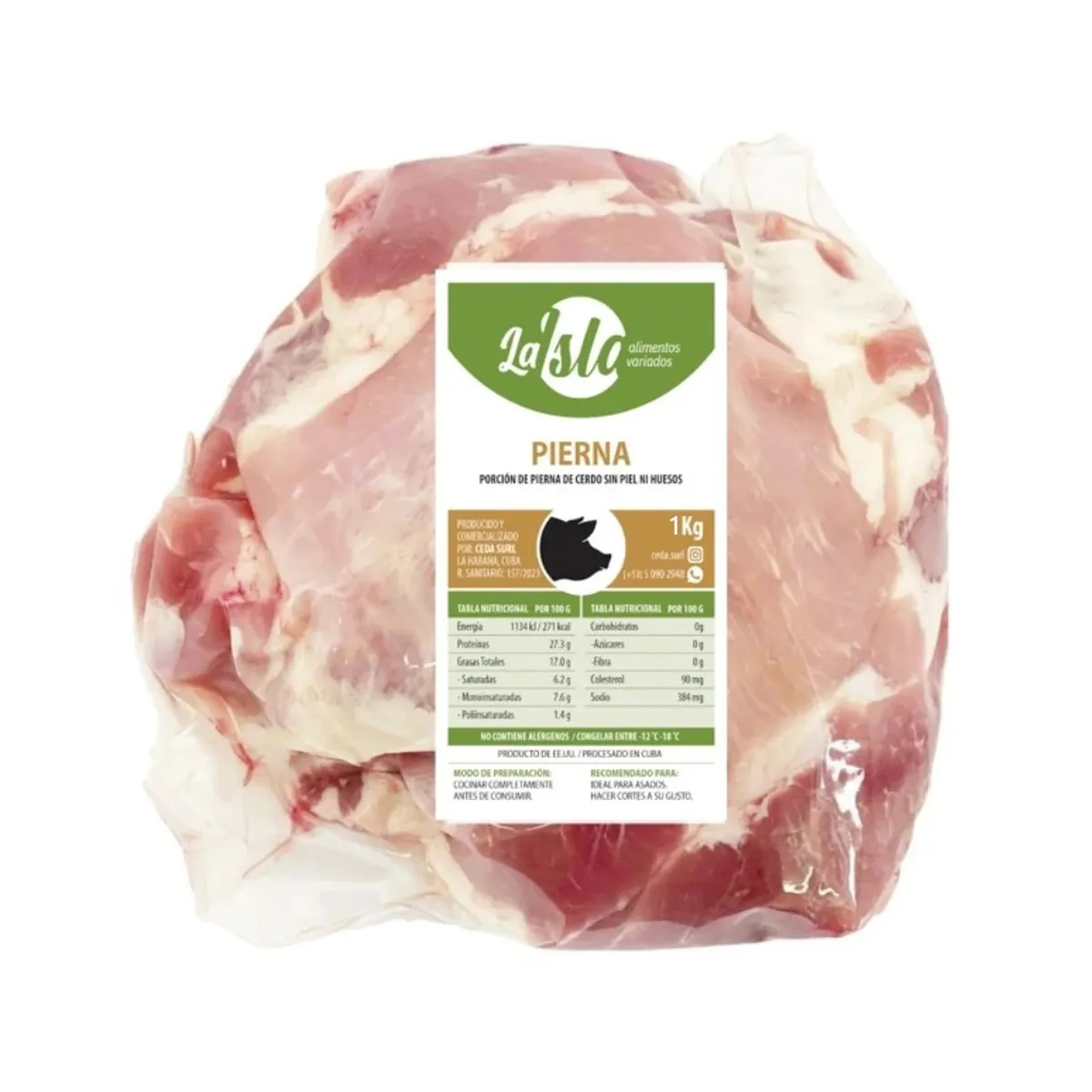Pierna de cerdo sin piel y sin hueso, 1 kg, La Isla