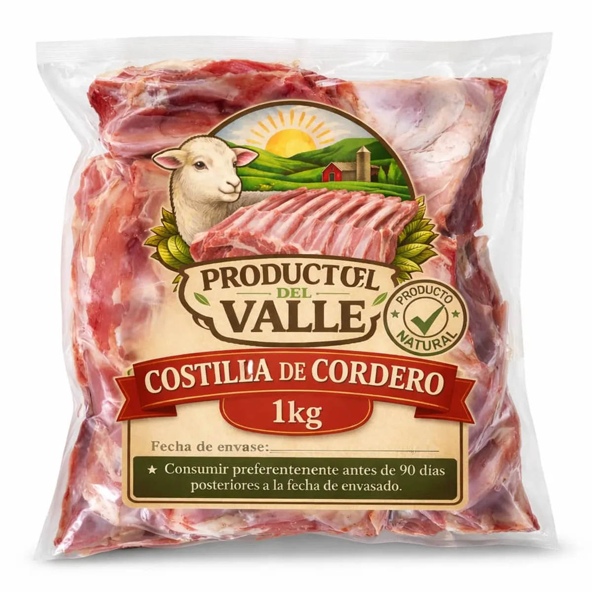 Costilla de cordero, 1 kg, Productos del Valle