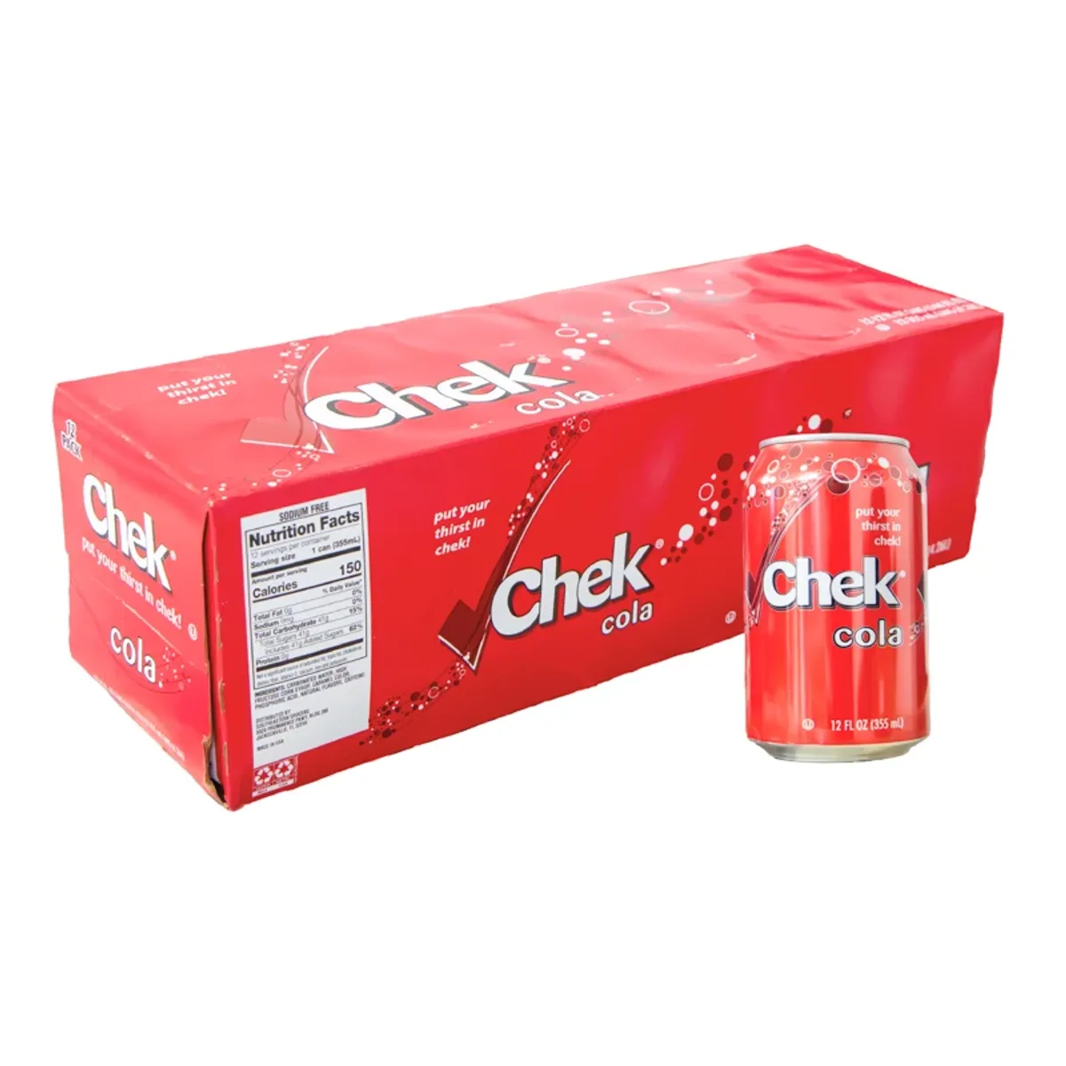 Caja de refresco sabor cola, Chek (12 x 355 ml)