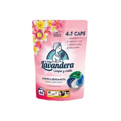 Detergente en cápsulas, 4 en 1, perfume jazmín y bergamota.