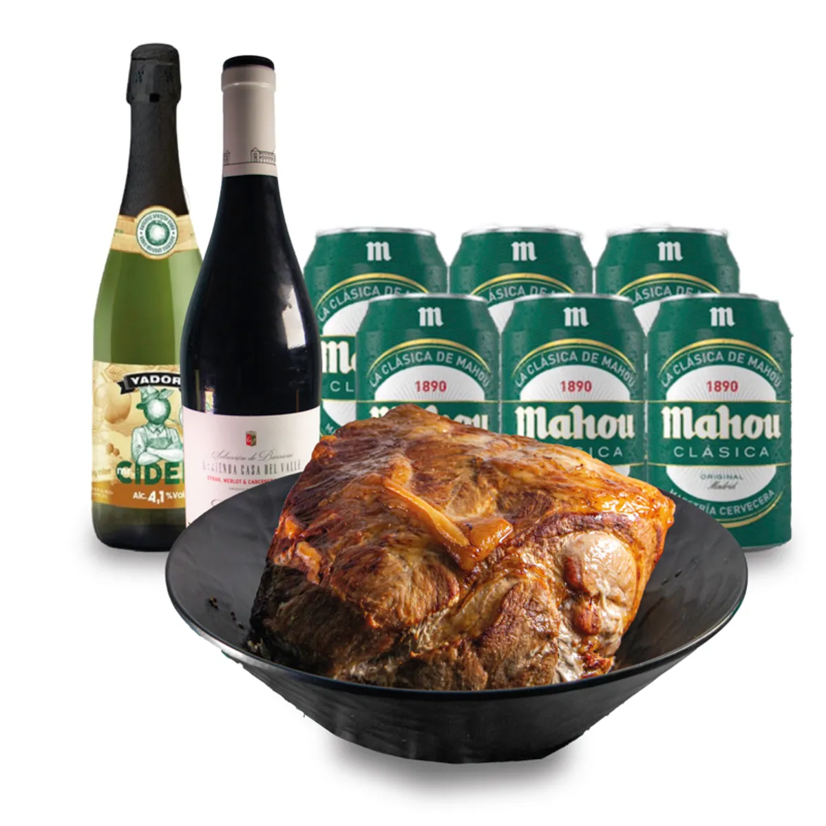 Cerdo Asado + Sidra + Vino