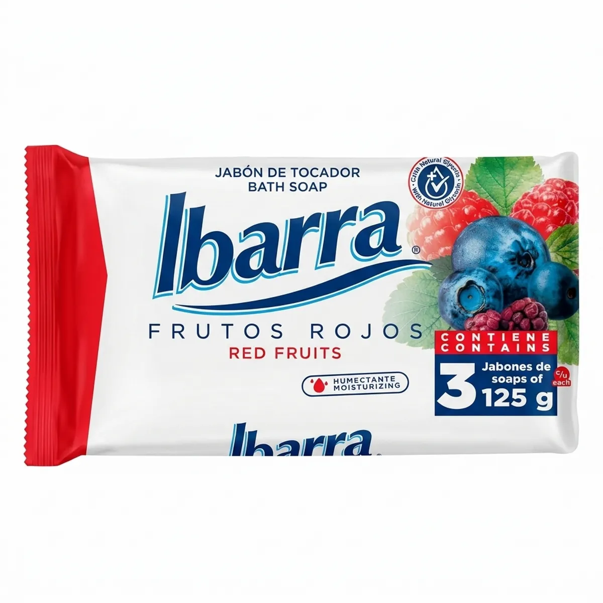 Set de jabones de tocador Frutos rojos (3 x 125 g) Ibarra