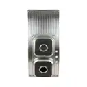 Fregadero doble con escurridor salida de 4", SPC