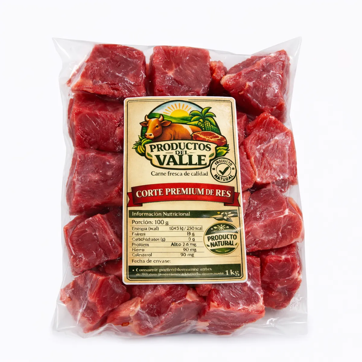 Corte Premium de res, 1 kg, Productos del Valle