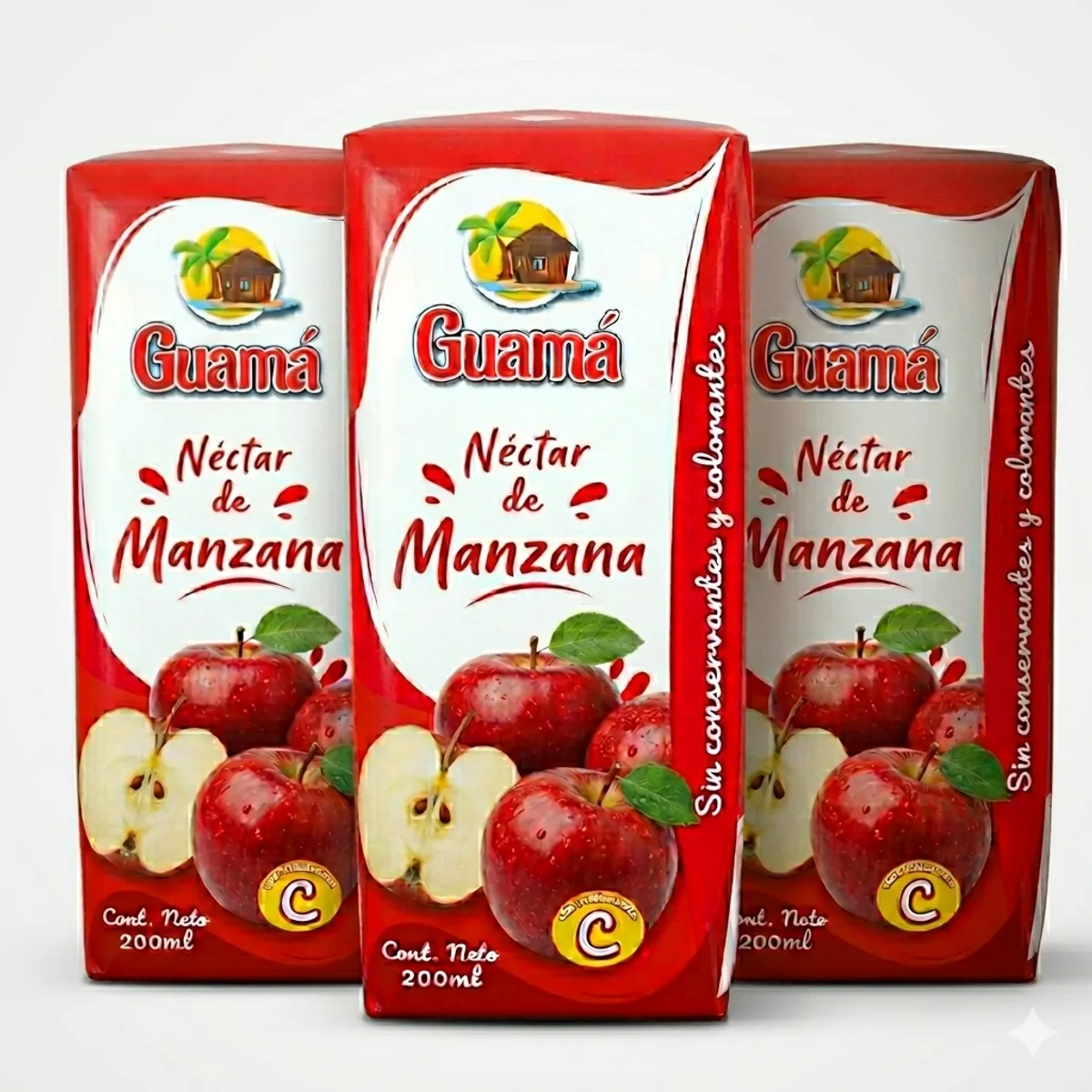 Pack de jugo de manzana (3 x 200 ml) Guamá